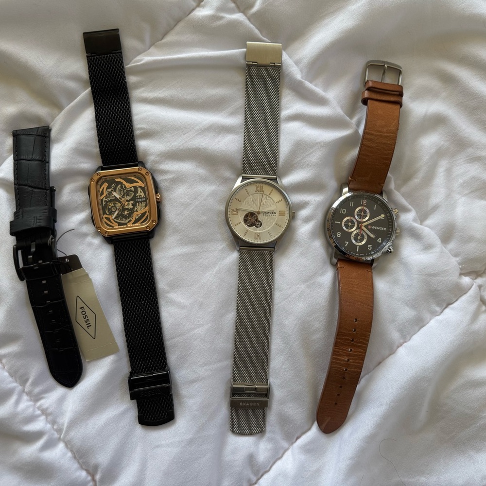Watch Trio + Fossil Leather Strap (NWT)